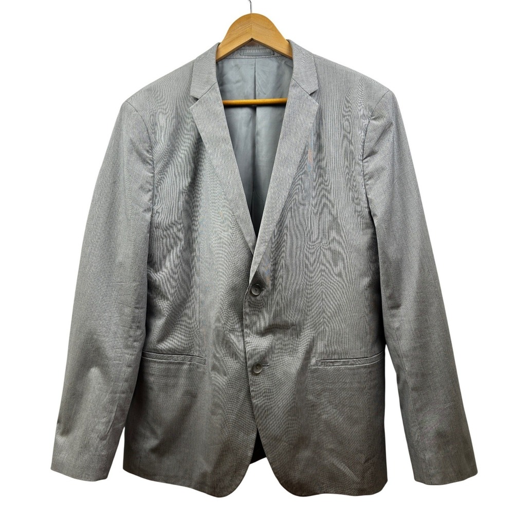 Theory Blazer‎ Men 44R Unstructured Gray Micro-Striped Cotton Cupro Lined Modern